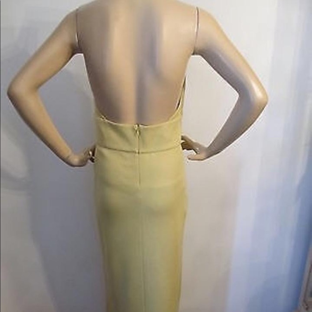 ST JOHN COUTURE in Lemon Grass Halter Dress sz12 - Picture 2 of 7